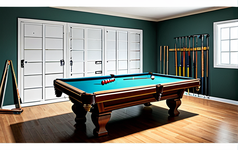 당구 테이블 이동 방법 - Planning the Move**
"A detailed blueprint sketch of a billiard table with annotations for disassemb...