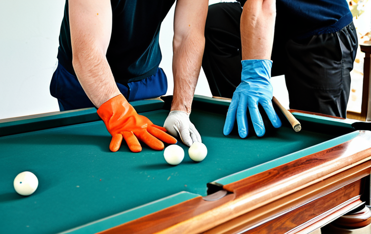 당구 테이블 이동 방법 - Planning the Move**

"A detailed blueprint sketch of a billiard table with annotations for disassemb...