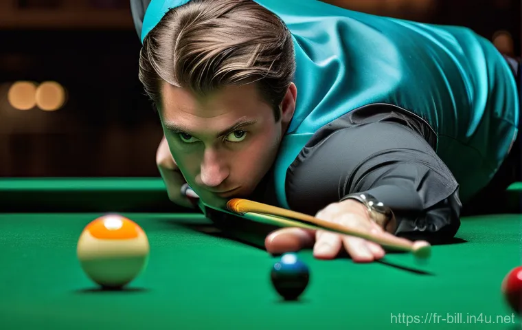 당구 큐 커스터마이징 - A close-up, highly detailed photograph of a custom-made billiard cue. The cue's shaft and butt are c...