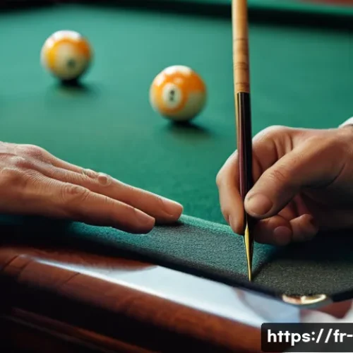 Home 28 당구 큐팁 교체 방법 - **Prompt:** A close-up shot of an individual's hands, meticulously shaping a new leather cue tip on ...