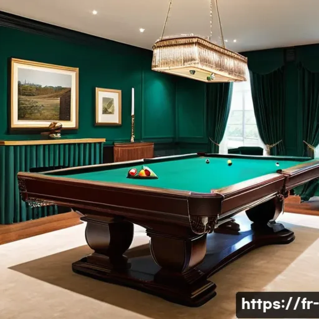 당구 테이블 커버 필요성 - **Prompt:** A meticulously designed home game room with a centerpiece billiard table, fully covered ...