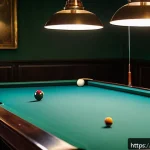 당구 프로 선수 인터뷰 - A professional billiard player in a well-lit, elegant French billiard club, demonstrating perfect te...